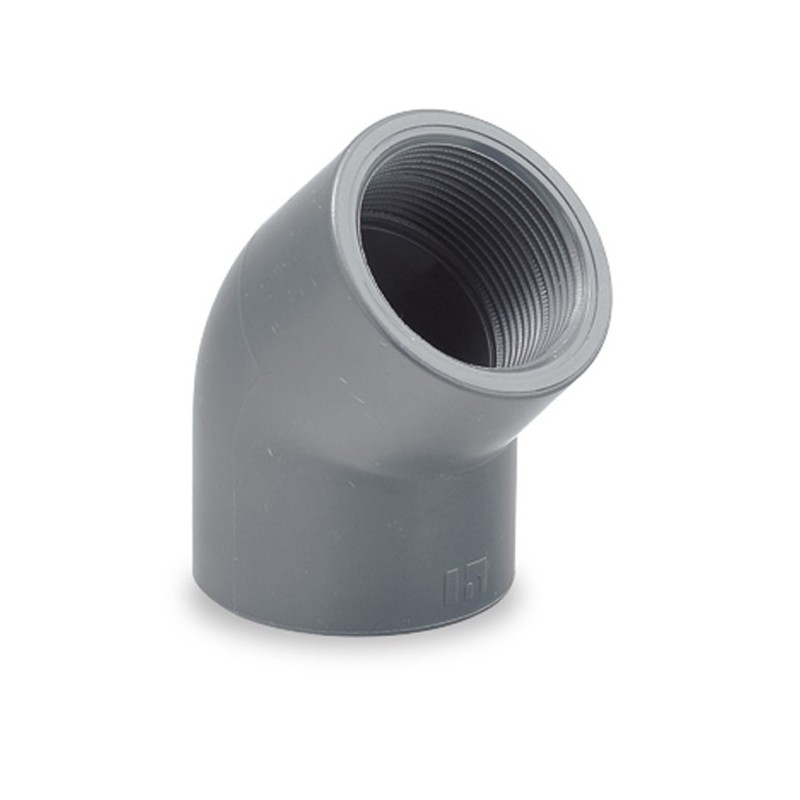 CODO 45º PVC PRESION ROSCADO 1/2"