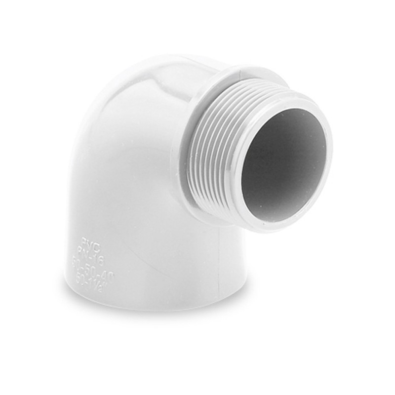 CODO 90º PVC PRESION MACHO MIXTO 50X1 1/2" BLANCO