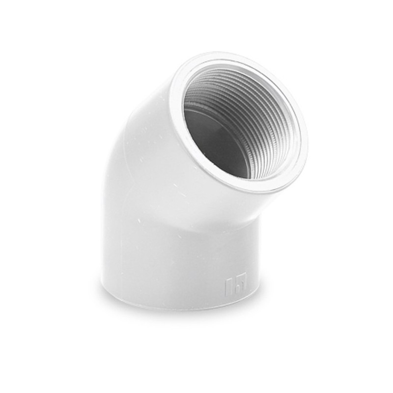 CODO 45º PVC PRESION HEMBRA MIXTO 50X1 1/2" BLANCO