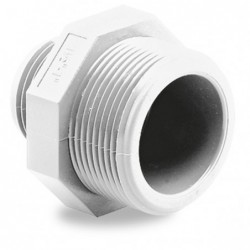 MACHON ROSCADO RED PVC PRESION M-M 1 1/2"X 1/2" BLANCO