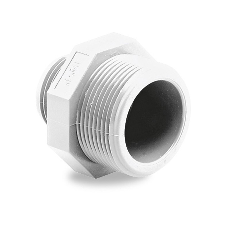 MACHON ROSCADO RED PVC PRESION M-M 1 1/2"X 1/2" BLANCO