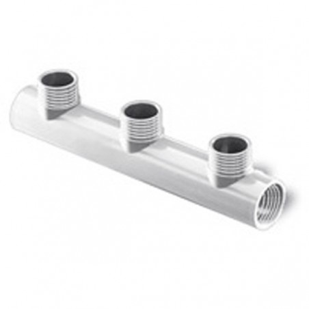 COLECTOR DIST ROSCADO M-M 1"X1" BLANCO