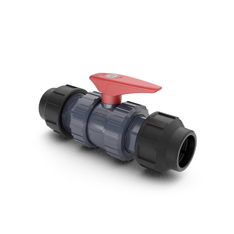 VAL PVC BOLA S/FITTING 90 C/PTFE