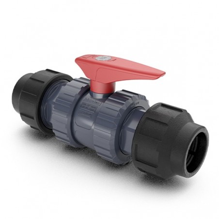 VAL PVC BOLA S/FITTING 90 C/PTFE